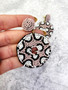 Leopard Pink Bead Earrings
