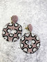 Leopard Pink Bead Earrings