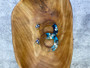 Wood and Acrylic Earring:  Blue