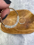 Hoop Earrings: Gold and White Bead