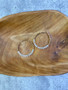 Hoop Earrings: Gold and White Bead