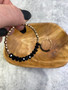 Hoop Earrings: Gold and Black Bead