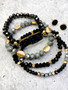 Stack and Studs: Black Druzy