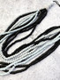 Lightweight Bead Statement Necklace: Black and Grey