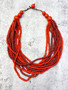 Lightweight Bead Statement Necklace: Red