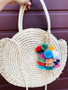 Pom Purse Charm Keychain: Multi Color