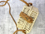 Wicker Cream Hexagon Purse with Faux Leather Braided Strap