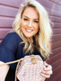 Wicker Pink Hexagon Purse with Braided Faux Leather Strap