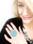 Adjustable Ring: Large Oval Turquoise