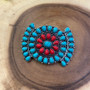 Turquoise and Red Barrette 