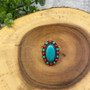 Turquoise and Red Stone Ring