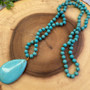 Teardrop Turquoise Bead Long Necklace 