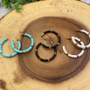 Turquoise Disc Bead and Gold Earring 