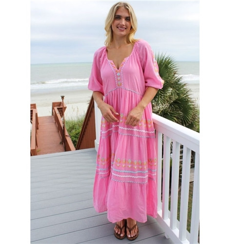 Simply Southern Pink Embellish Maxi Dress - McClard's Gifts Simply Southern Pink Embellish Maxi Dress - McClard's Gifts