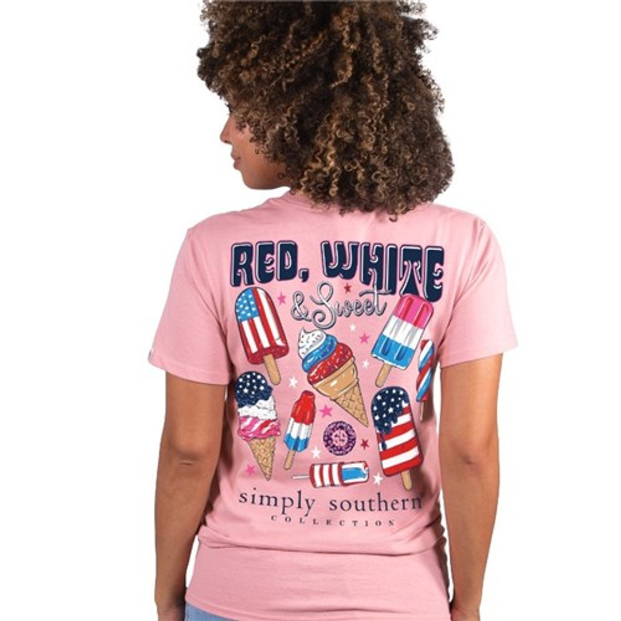 Simply Southern Soft Pink Red, White and Sweet TShirt - McClard's