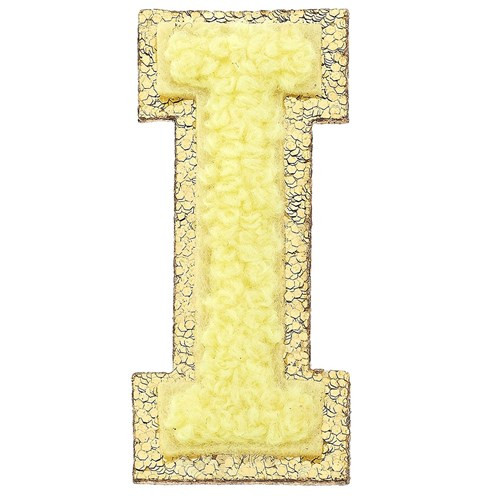 Stuck on You Large Chenille Glitter Patch Letter I