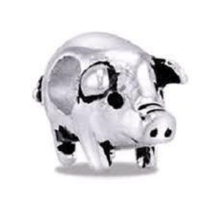 Pig Silver Bead Pig Silver Bead