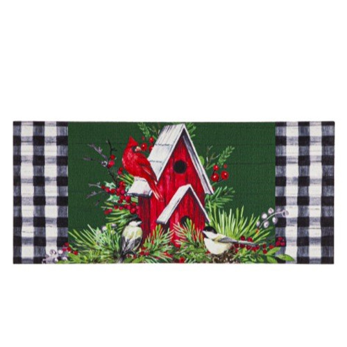 Christmas Cardinal Birdhouse Sassafras Switch Mat Christmas Cardinal Birdhouse Sassafras Switch Mat