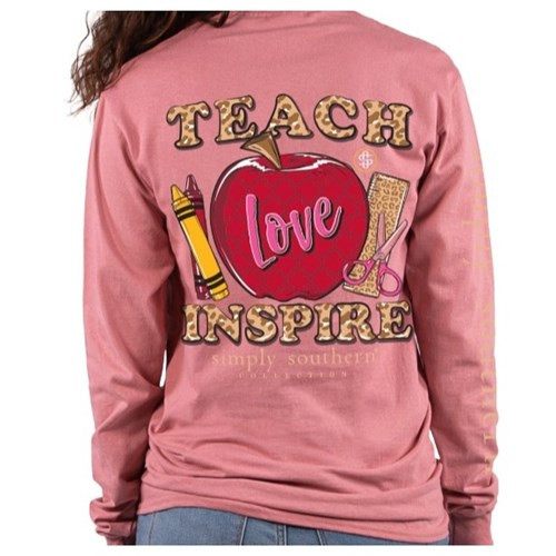 Simply Southern Teach, Love, & Inspire Shirt Simply Southern Teach, Love, & Inspire Shirt