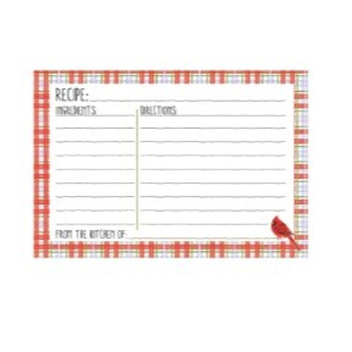 Cardinal Birdhouse Recipe Cards 4X6 Cardinal Birdhouse Recipe Cards 4X6