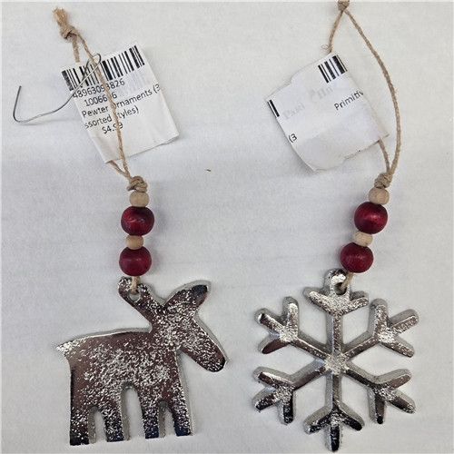 Primitive Pewter Ornaments (Sold Separately)