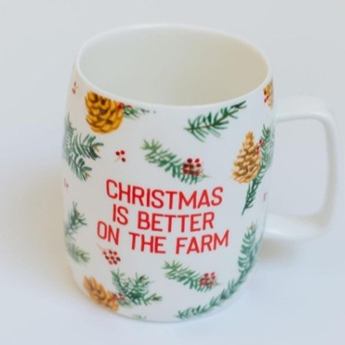 Christmas Is Better On The Farm Organic Ceramic Mug Christmas Is Better On The Farm Organic Ceramic Mug