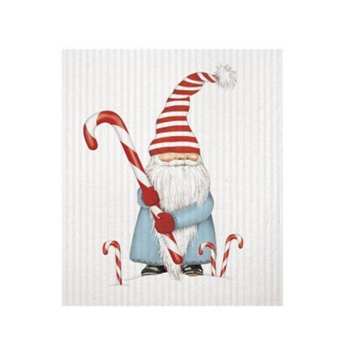 Candy Cane Gnome Sponge Cloth by Mary Lake Thompson