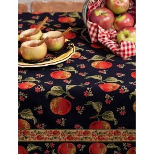 Apple 54X54 Tablecloth Black by April Cornell