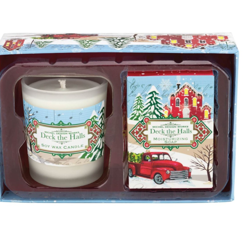 Deck the Halls Candle/Shea Butter Soap Gift Set by Michel Designs