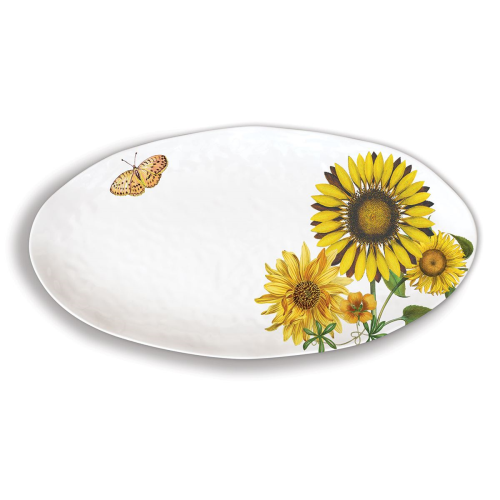 Sunflower Melamine Oval Platter by Michel Designs Sunflower Melamine Oval Platter by Michel Designs