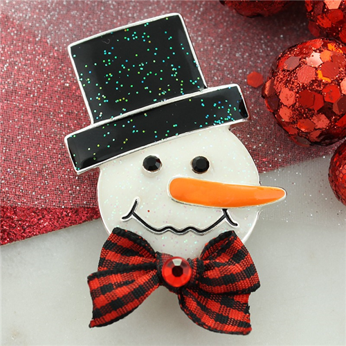 Glitter Snowman Face Pin/Pendant Glitter Snowman Face Pin/Pendant