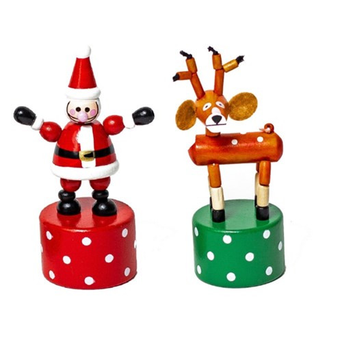 Santa & Reindeer Push Puppet Individually