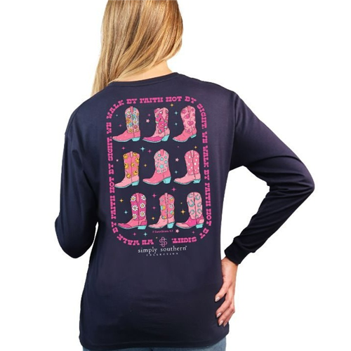 Simply Southern Walk By Faith Navy Long Sleeve Tee Simply Southern Walk By Faith Navy Long Sleeve Tee