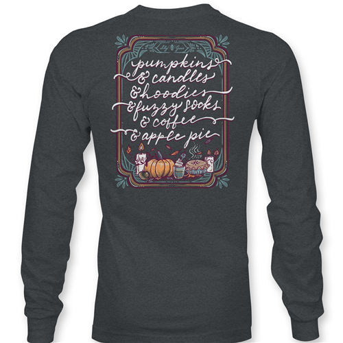Pumpkins & Candles Long Sleeve Tee by Lilly Grace Pumpkins & Candles Long Sleeve Tee by Lilly Grace