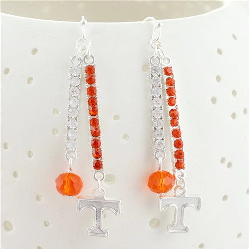 Tennessee Logo & Crystal Bar Earrings Tennessee Logo & Crystal Bar Earrings