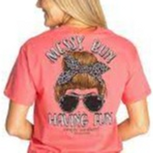 Simply Southern Messy Bun Having Fun Short Sleeve Tee Simply Southern Messy Bun Having Fun Short Sleeve Tee