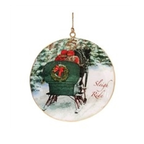 6" Sleigh Ride Disc Ornament 6" Sleigh Ride Disc Ornament