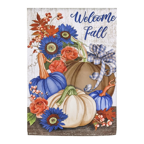 Welcome Fall Neutral Garden Suede Flag Welcome Fall Neutral Garden Suede Flag