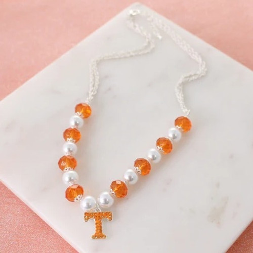 Tennessee Crystal Bead Necklace w/Crystal Logo