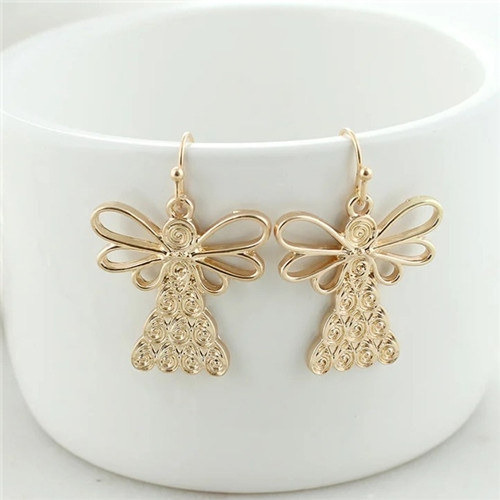 Gold and Crystal Angel Earrings Gold and Crystal Angel Earrings