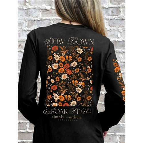 Slow Down And Soak it Up Black Long Sleeve Tee Slow Down And Soak it Up Black Long Sleeve Tee