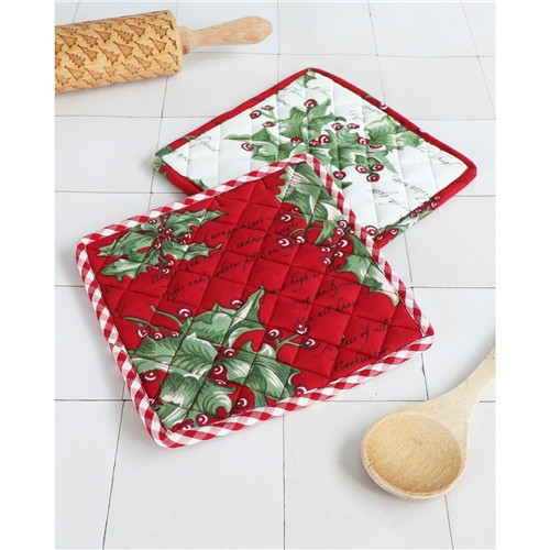 Holly Song Patchwork Potholder by April Cornell