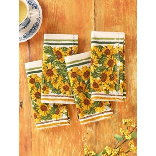 Sunflower Valley Luncheon Napkin Set of 4 by April Cornell Sunflower Valley Luncheon Napkin Set of 4 by April Cornell