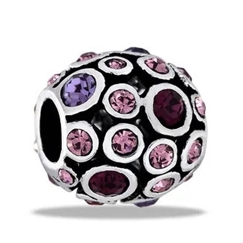Purple CZ Antiqued Globe DaVinci Bead
