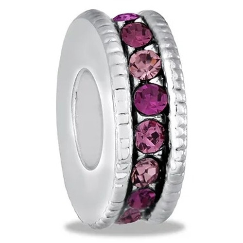 Pink Lg CZ Wheel DaVinci Bead