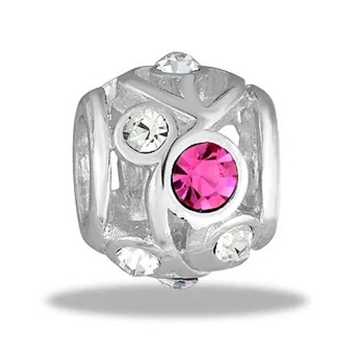 Pink CZ Decorative DaVinci Bead