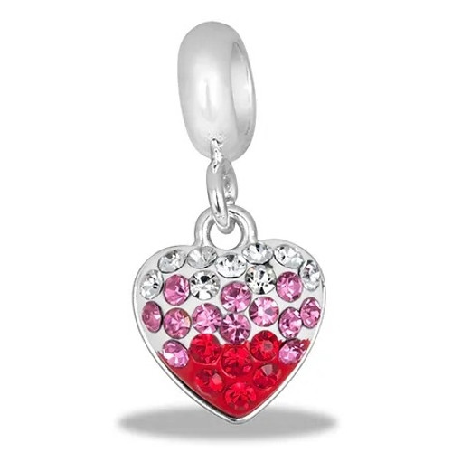 Red Transition Heart DaVinci Bead