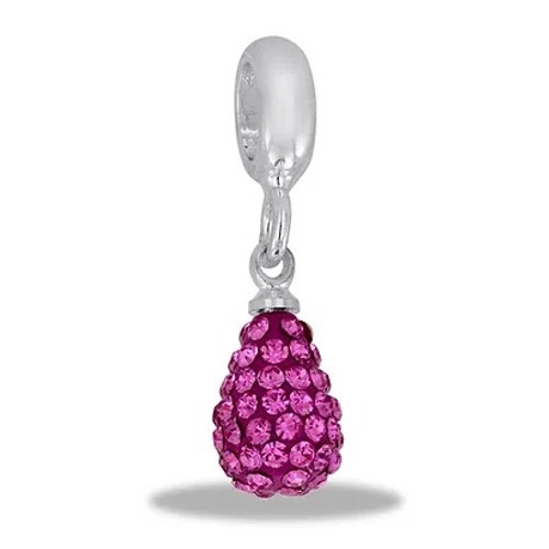 Pink Crystal Teardrop DaVinci Bead