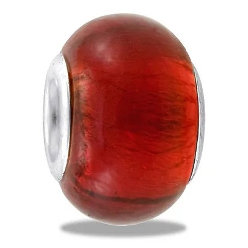 Red Foil Glass DaVinci Bead