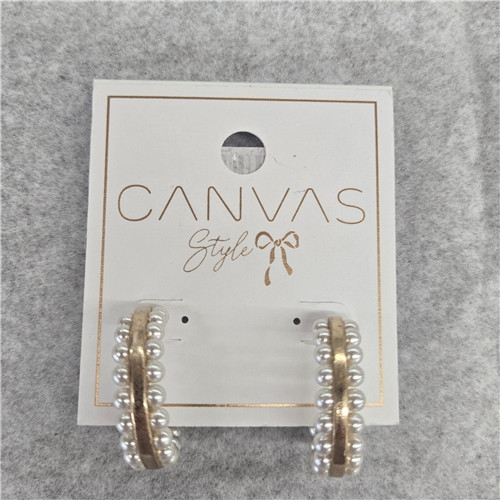 Ashlynn Pearl - studded hoop earring in ivory